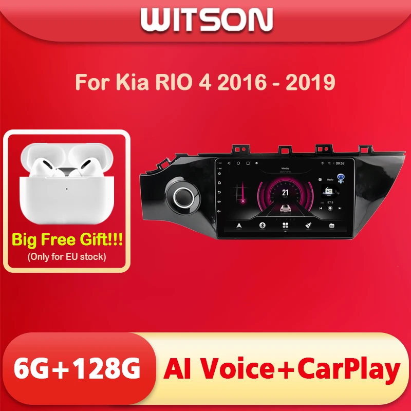 

WITSON 9 inch BIG SCREEN Android 11 AI VOICE 2 Din in Dash Car radio For KIA K2 RIO 2017 2018 6RAM 128ROM auto stereo