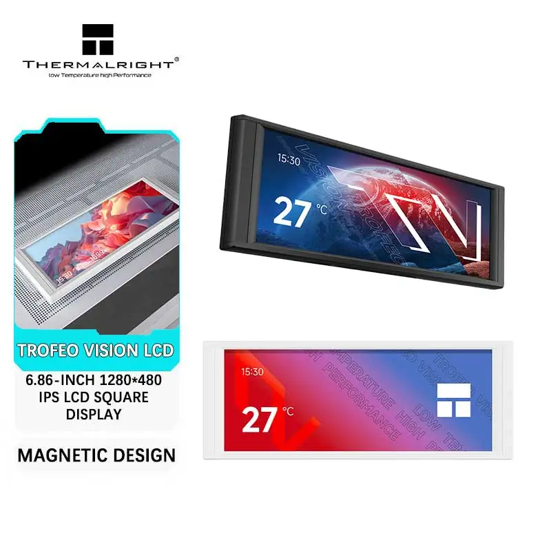 Thermalright TROFEO VISION LCD 6.86-inch full-color display USB smart case secondary screen 1280*480 resolution magnetic design
