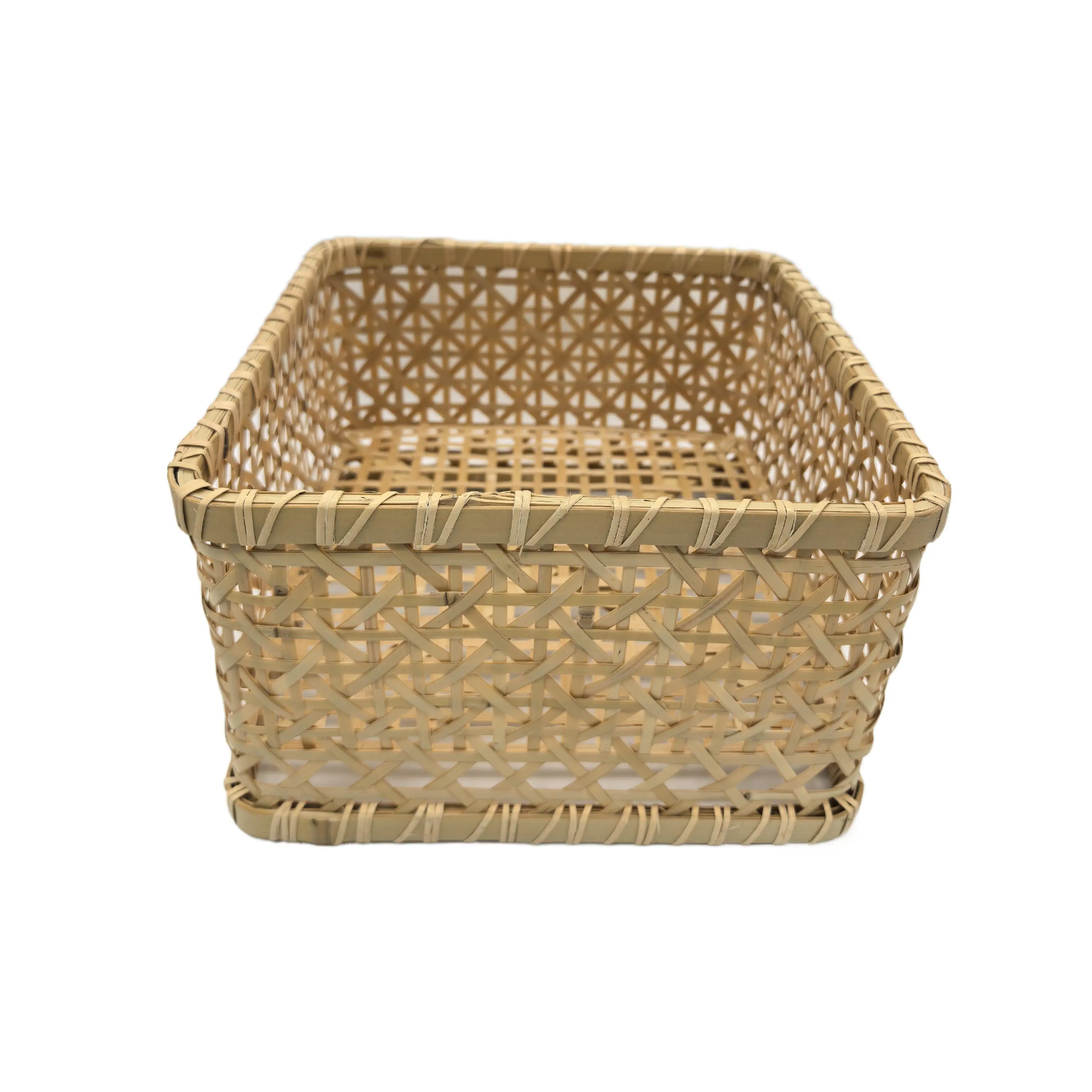 

Bamboo woven circular square storage basket, portable toy storage, fruit and snack basket, laundry basket, dirty clothes basket