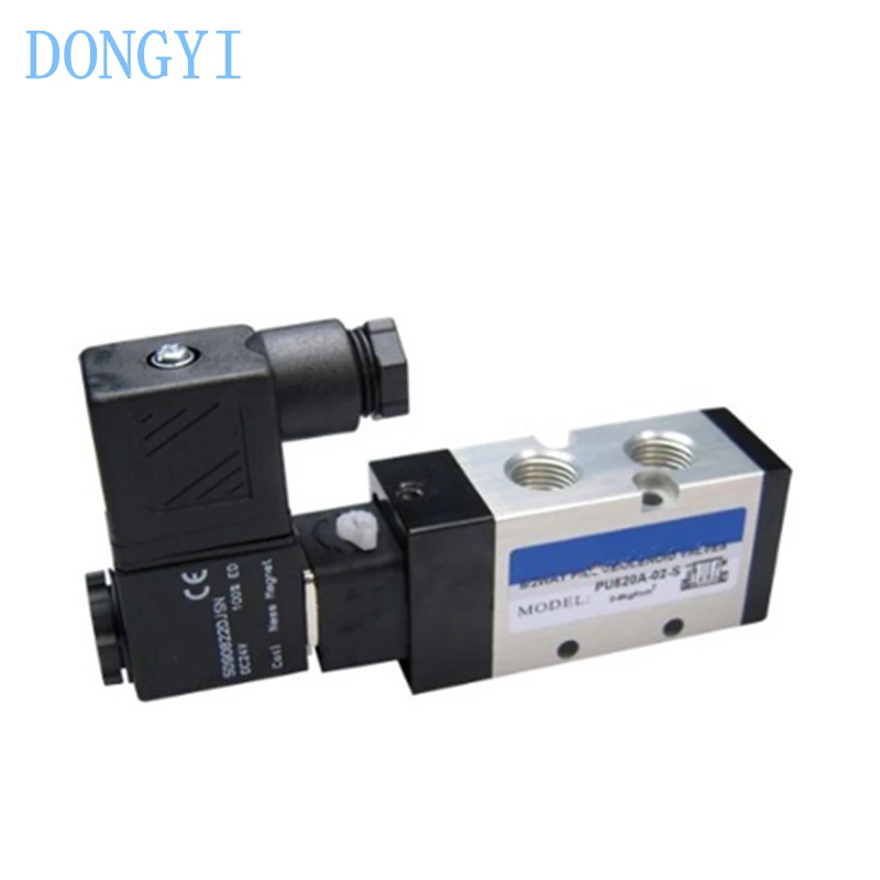 Externally Piloted Solenoid Valve 5/2 WAY PU520A PU520AB PU520A-02-S PU520AB-02-S AC220V AC110V DC24V DC12V