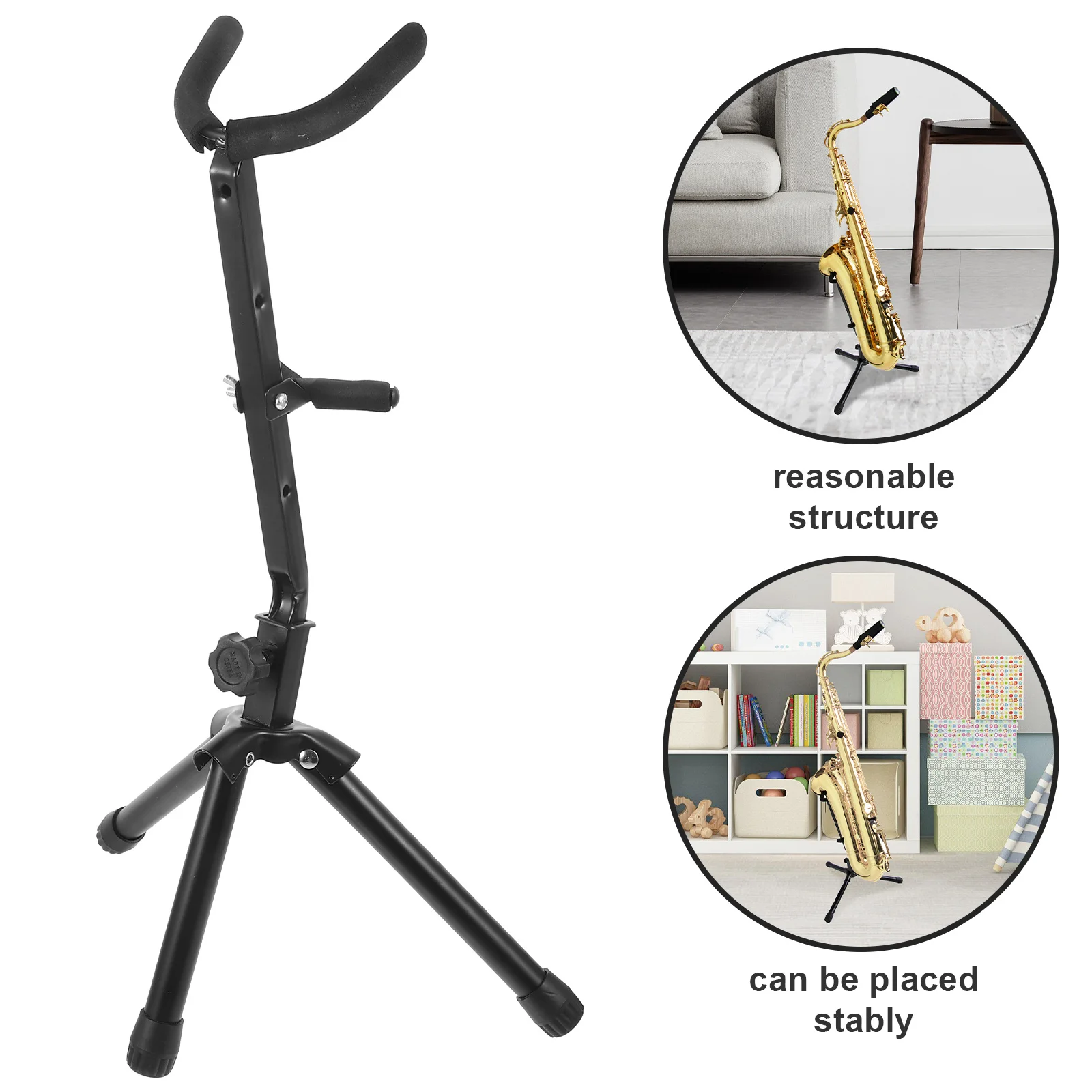 

Saxophone Stand Holder For Alto Tenor Saxophone Portable Floor Display Rack Instrument Storage Support Stable Design
