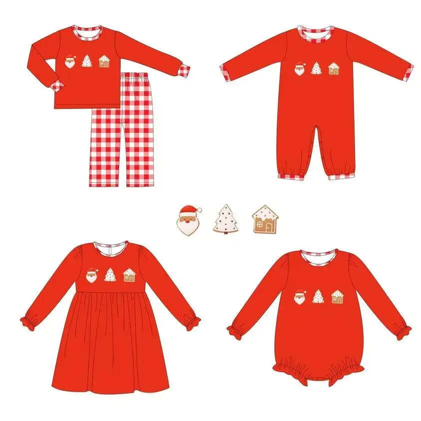 

children's clothing Red Long Sleeve Long Pants Set Dress Jumpsuit Toddler Girls Clothes Baby Boy Clothes Christmas Collection