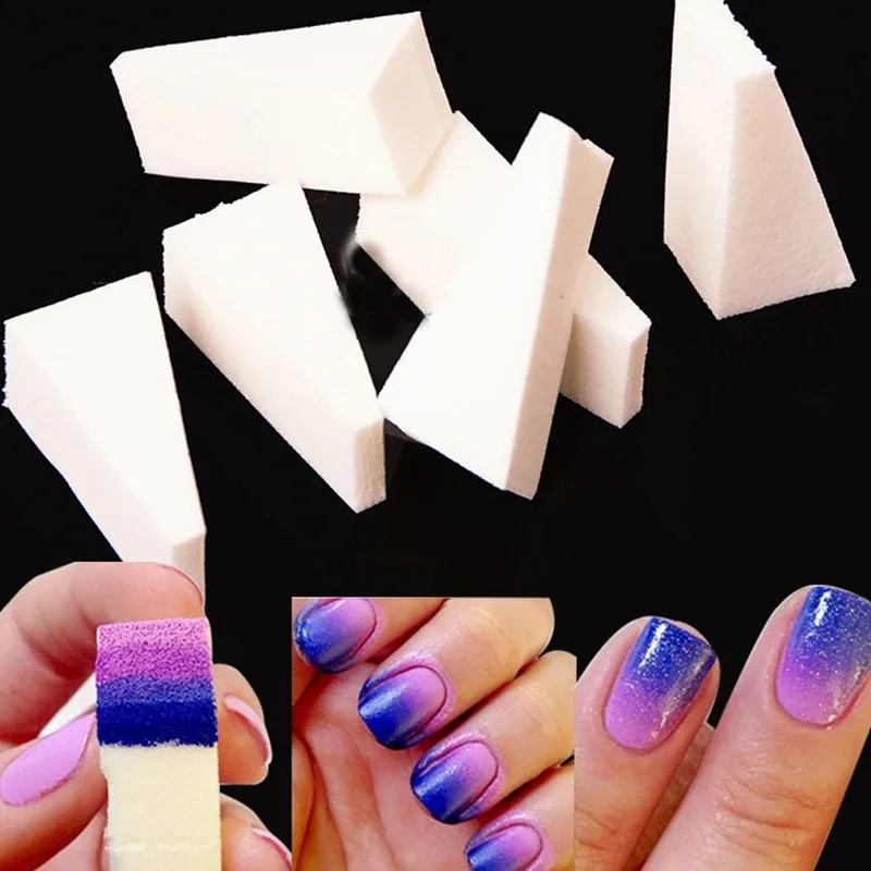 50Pcs/lot DIY Gradient Nail Sponges Buffer Files Color Change Gel Manicure Polish Equipment Nail Art Tool Sets Kits