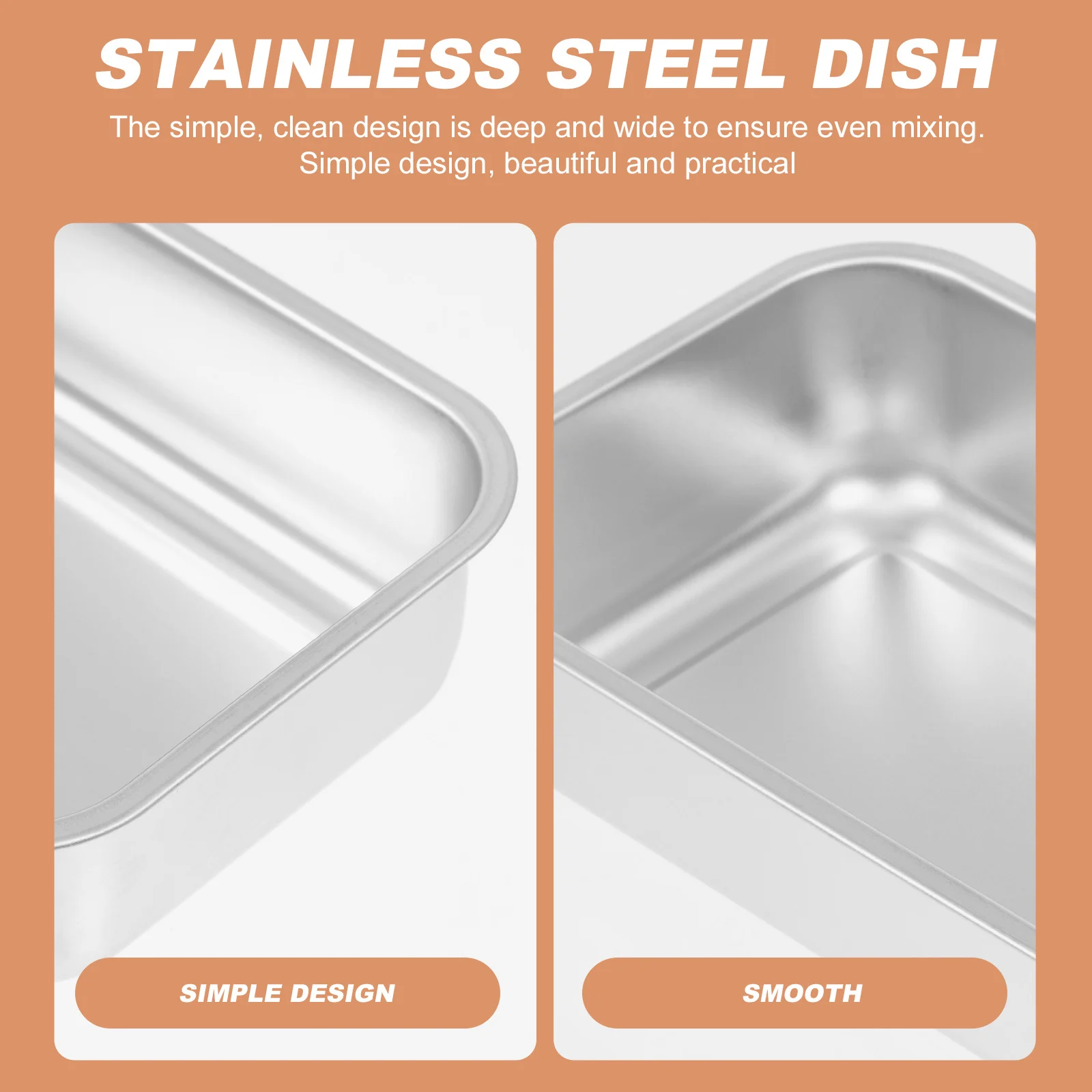 

Stainless Steel Seasoning Box 304 Material Kitchen Cooking Sauce Organizer Dishes Vinegar Non Deform Break Resistant Deep Wide