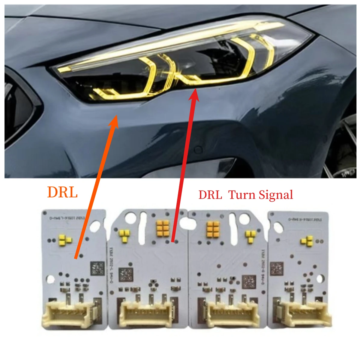 

White & Yellow DRL Turn Signal Boards Chips LED Daytime Running Light For 2019-2023 BMW 1 Series F40 2 Series F44 LED Headlight