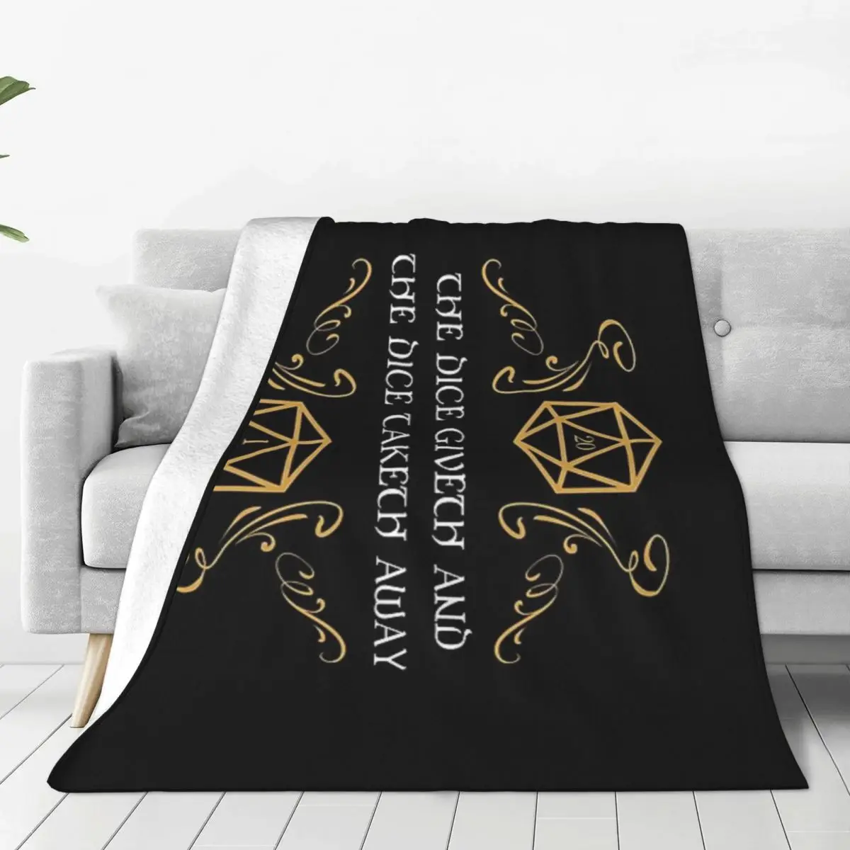 

The Dice Giveth And Taketh Away Natural Blankets Warm Flange Soft and Comfortable Picnic Blanket Birthday Gift