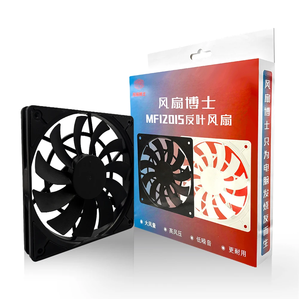 

FANNER MF12015 White/Black 120MM Chassis Fan 12V Mute CPU Cooling Fan 4PIN PWM Can Be Connected In Series With Reverse Fan.