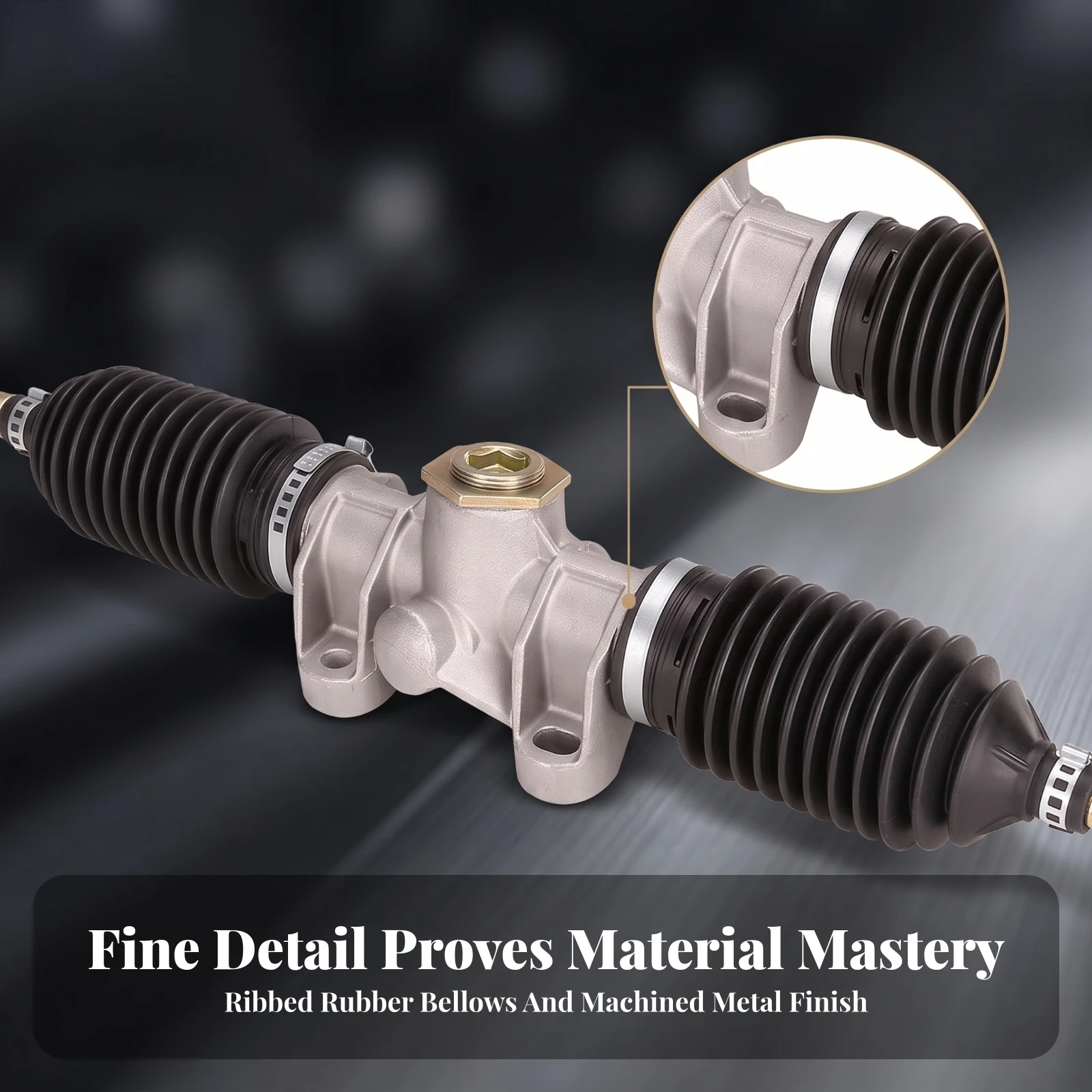 Steering Rack Assembly with Tie-Rod Ends Long-Lasting Rack and Pinion Bellows Gaiter Pinion Boot Reliable Hardware Long-Lasting
