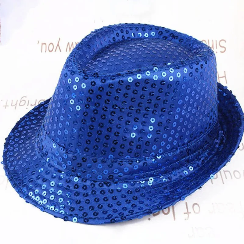 Unisex Pailletten Party Hut Bühne Dance Show Hip Hop Jazz Hut Glitter Cowboy Leistung Kostüm Requisiten Glänzende Perlen Zauberer Kappen – Detail 19