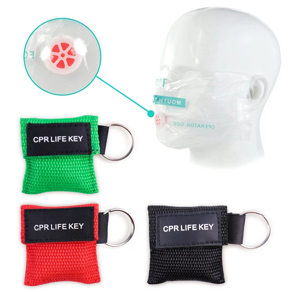 First Aid Mask Keychain CPR Face Shield Professional First Aid Emergency Resuscitator Protable First Aid Outdoor Rescue