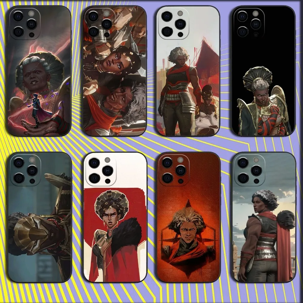 Anime A-Ambessa Arcane Phone Case For iPhone 16,15,14,13,12,11,Pro,X,XS,Max,XR,Plus,Mini Soft Black Cover