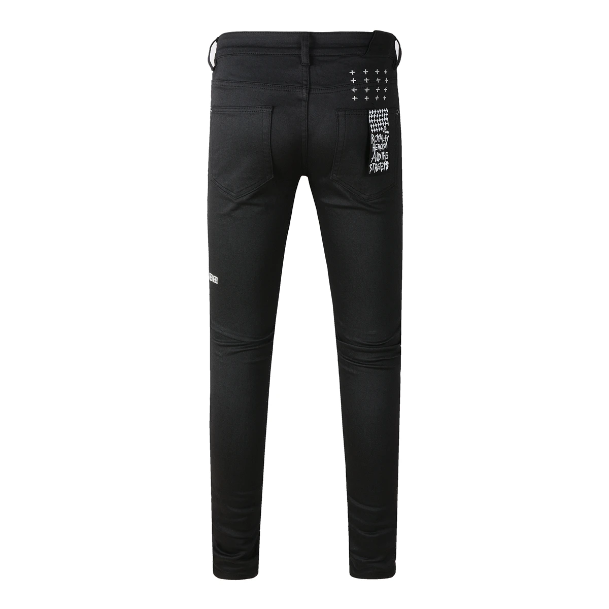 Fashion Black KSUBI Jeans Men Paint Hole Trend Low Rise Skinny Denim Pants Pleated Ripped Frayed Trousers 3020