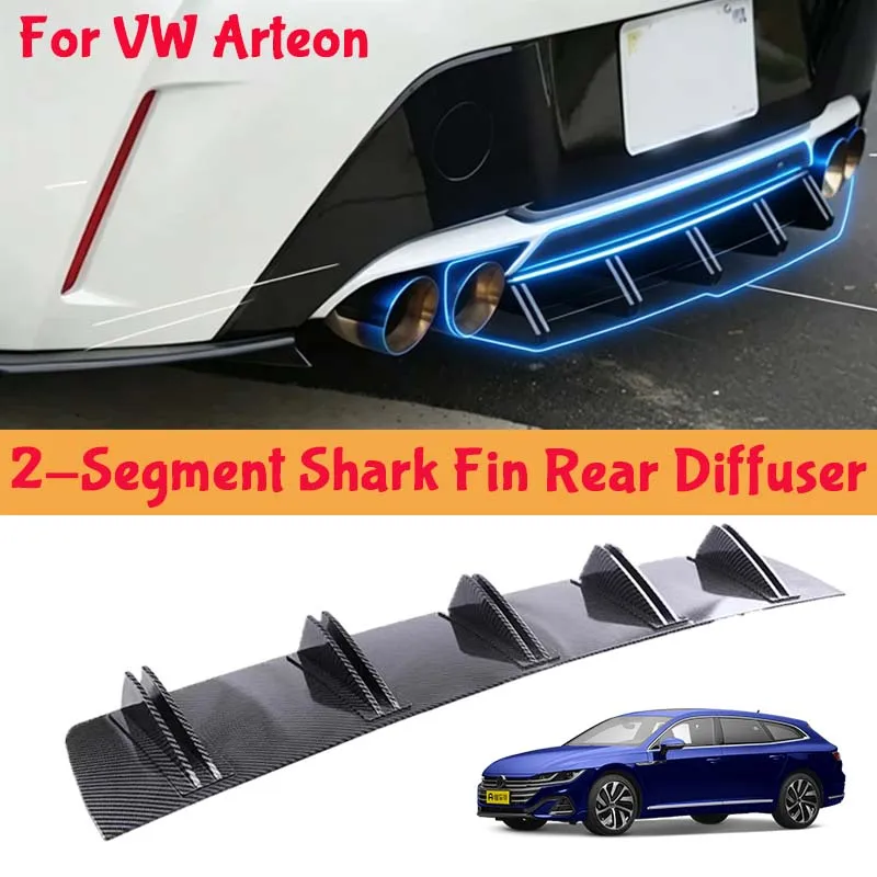 For VW Arteon Shark Fin Rear Diffuser Split Chassis Spoiler Auto Aerodynamic Parts Aerodynamic Modification