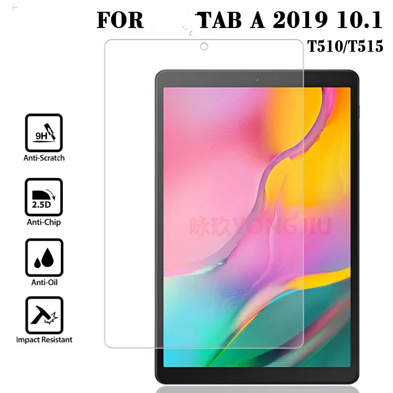 แท็บเล็ตกระจกนิรภัย Toughened แก้วสำหรับ Samsung TAB A 10.1 2019 T510 T515ป้องกันรอยขีดข่วนหน้าจอ LCD Protector ฟิล์ม