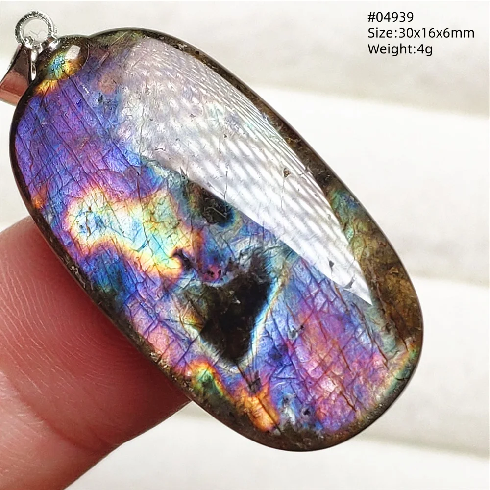 Natural Purple Labradorite Pendant Jewelry Rare Stone Women Men Blue Labradorite Women Men AAAAAA view 2