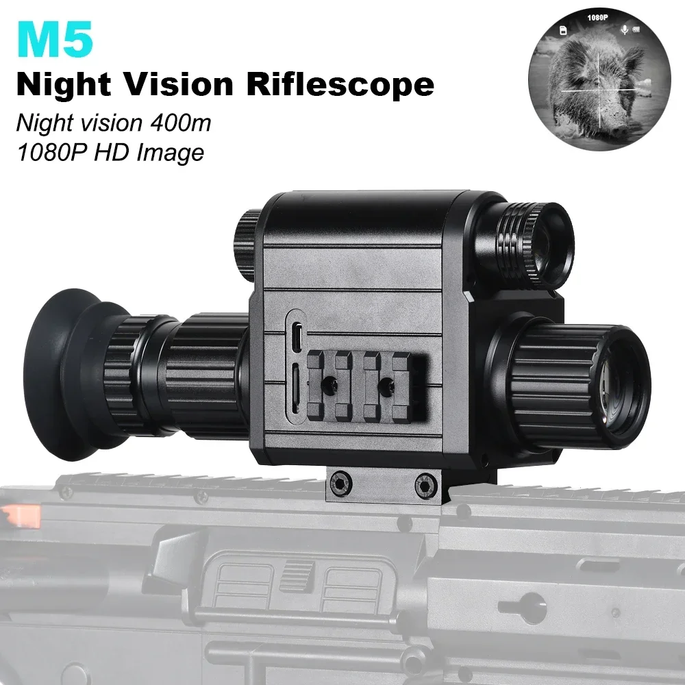 Mira telescópica Digital M5, visión nocturna, Monocular infrarrojo, 1080P, grabación de fotos y vídeo, todo en 1 para vigilancia de caza