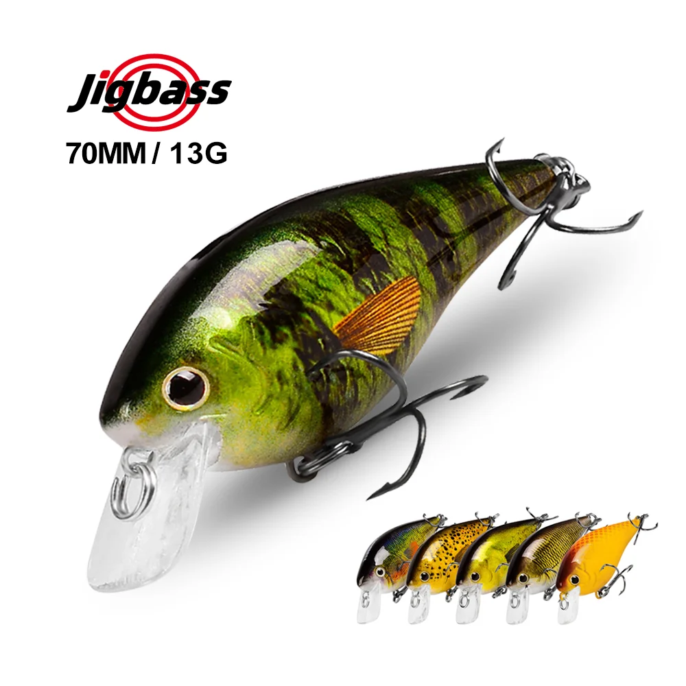 

Jigbass Fishing Lure 70MM 13G Mini Crankbait Artificial Hard Bait Topwater Swimbait Wobbler Bass Pike Trout Pesca Fishing Tackle