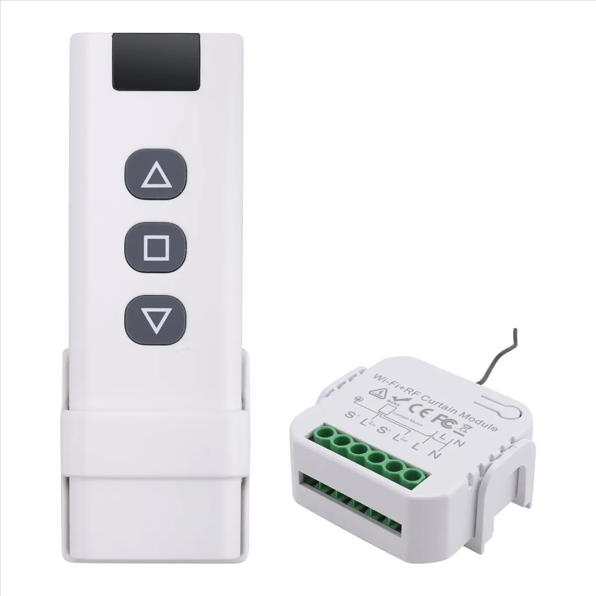 A89X Tuya Smart Life WiFi 433Mhz Blind Curtain Switch with Remote for Electric Roller Shutter Control, 1RC 1RE