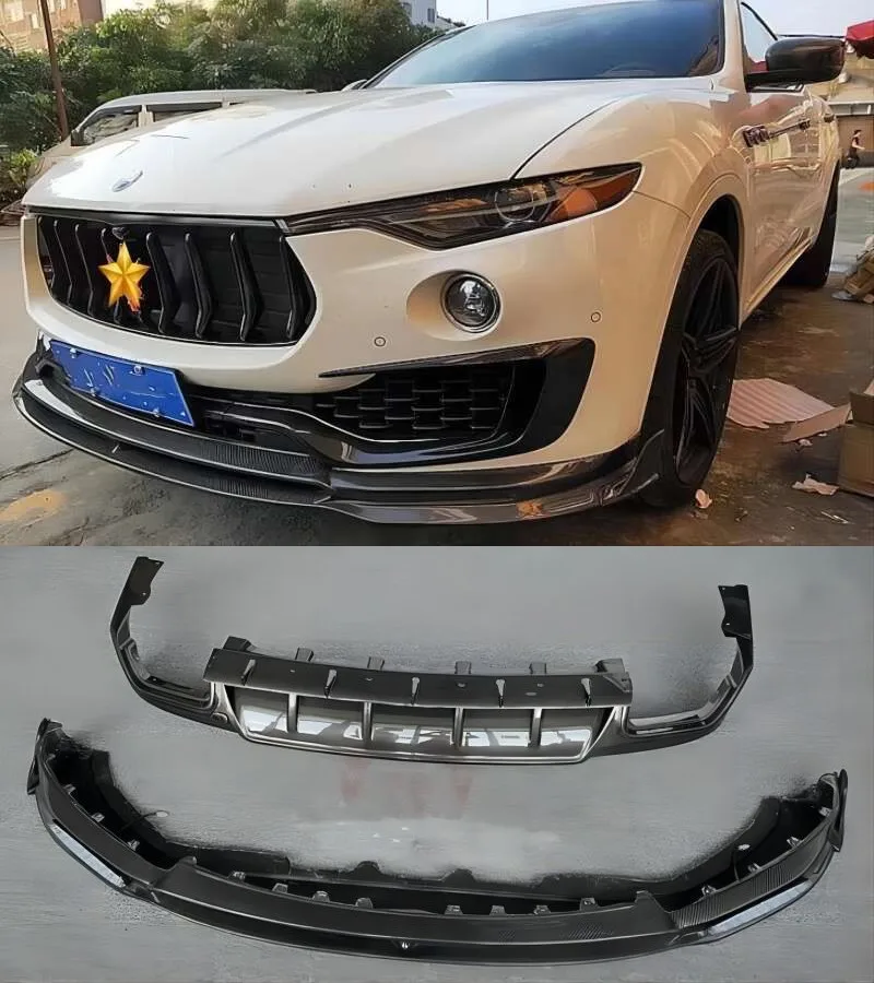 

For Maserati Levante 2016-2022 REAL CARBON FIBER FRONT LIP REAR BUMPER DIFFUSER TRUNK SPOILER Cover Body Kit