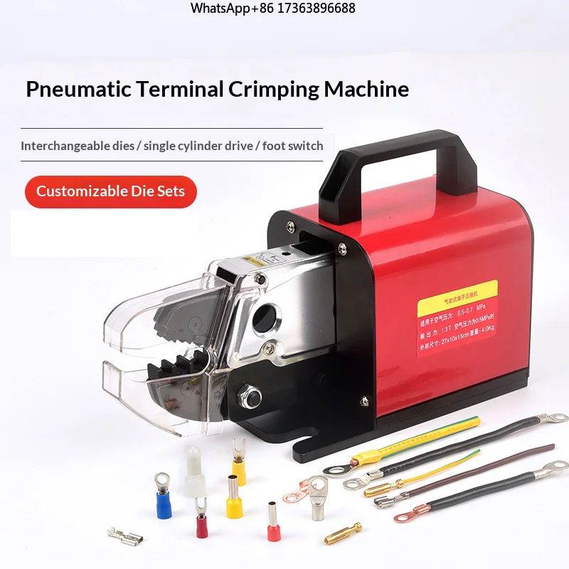 JCW-320E Portable Cable Terminal Crimping Machine Pneumatic Powered Good Price for Loose Piece Cable Manufacturing Equipment