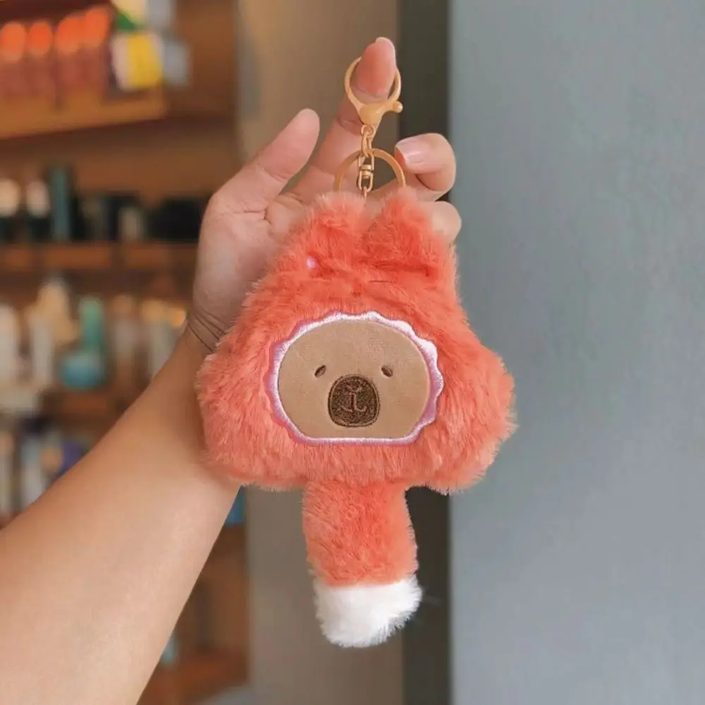 New Cartoon Capybara Coin Purse Cute Animal Soft Stuffed Capybara Keychain Gift Plush Doll Earphone Storage Bag