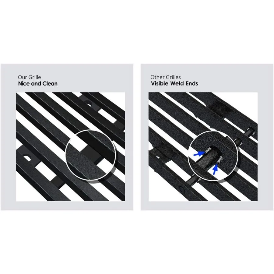 Kompatibel dengan Ford F150 2009-2014 Bumper Utama Atas Bawah Baja Anti Karat Hitam 8x6 Horizontal Billet Grill Depan