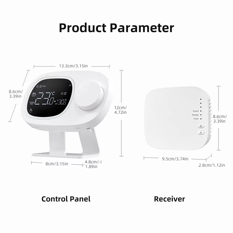 SQPP-Tuya Wifi Termostat Pintar RF433 Aktuator Ketel Gas Air Pengontrol Suhu Dapat Diprogram untuk Alexa,Google Home