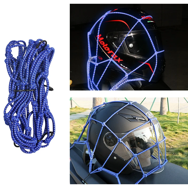 

Motorcycle Cargo Net Helmet Fixed Net High Elastic Night Reflective Straps Luggage Mesh Tied Rop for Bike Motorcycle Scooter