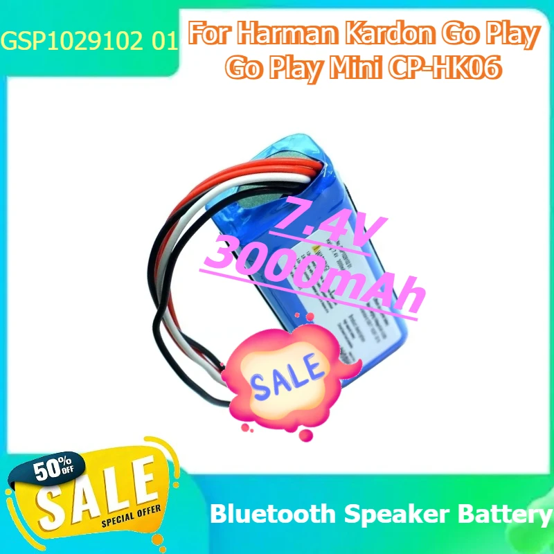 

GSP1029102 01 Battery for Harman Kardon Go Play Go Play Mini CP-HK06 Bluetooth Speaker Battery 7.4V 3000mAh