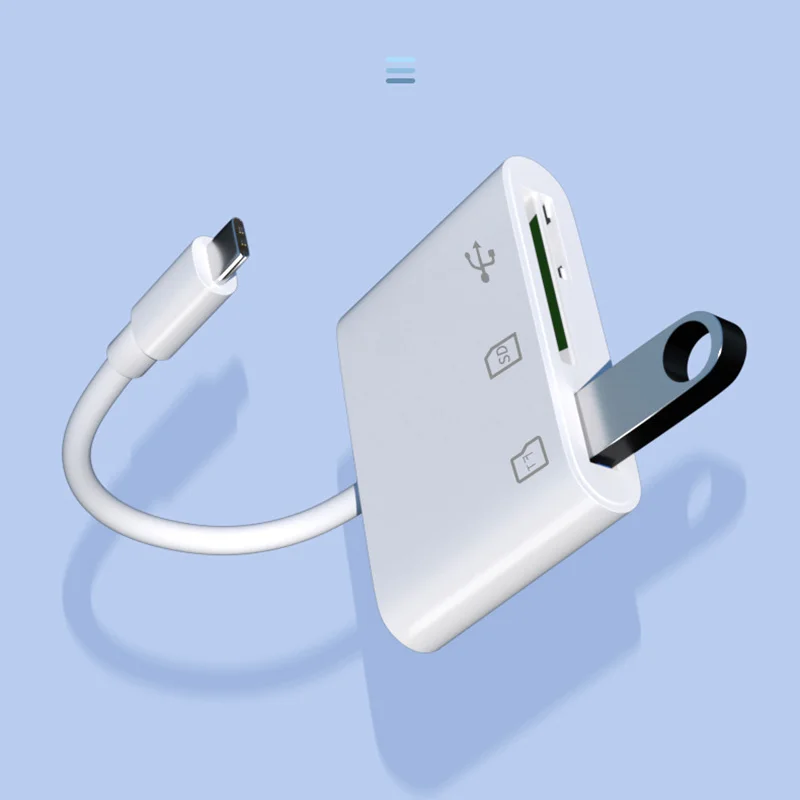 Adaptateur 3 en 1 Type C TF SD, lecteur de carte mémoire OTG USB C, connecteur de carte USB 2.0 pour Samsung, Xiaomi, Macbook, nouveau