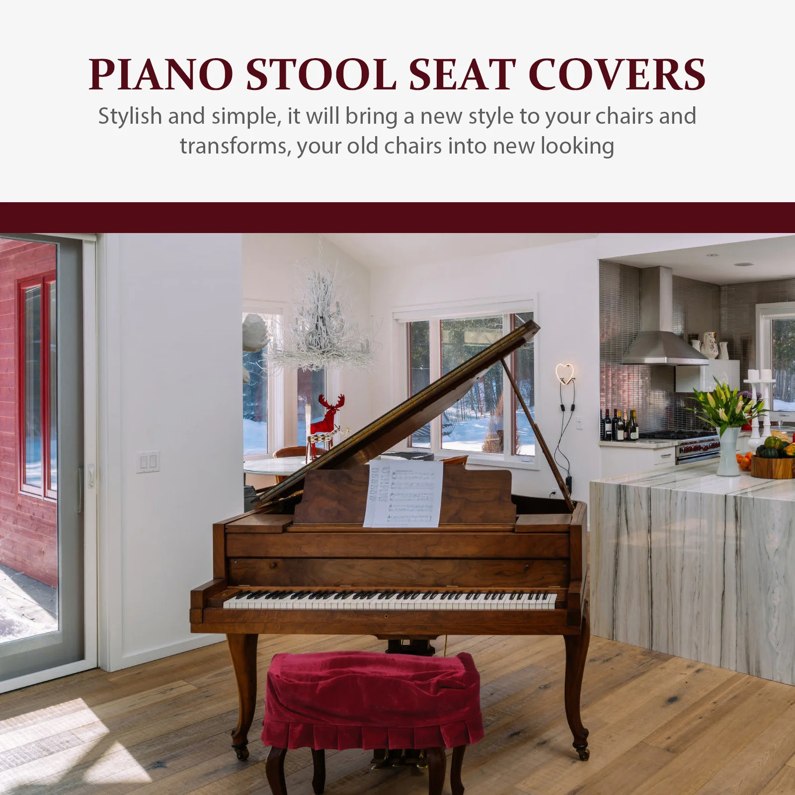 

Chair Cover Piano Stool Bench Cushions Multicolor Seat for Protector Protective