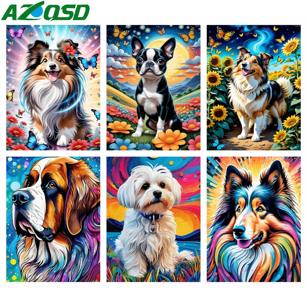 Azqsd Diamant Malerei Tier Fantasie Wohnkultur Tiger Panda Stickerei Katze Schildkröte Kreuz stich Anzug 30x30cm Rund bohrer
