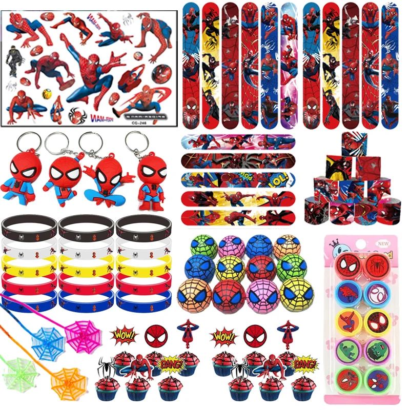 Spiderman Party Favors Slap Armband Aufkleber Bälle Cartoon Siegel Kinder Geburtstag für Jungen Mädchen Festival Geschenke Spielzeug Pinata Füllstoff