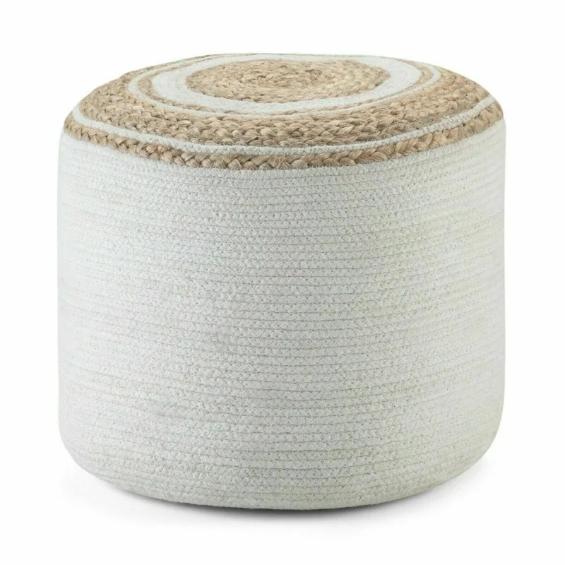 

Ottoman Cover Braided Jute Cotton Foot Stool Cover Home Décor Modern Floor Pouf