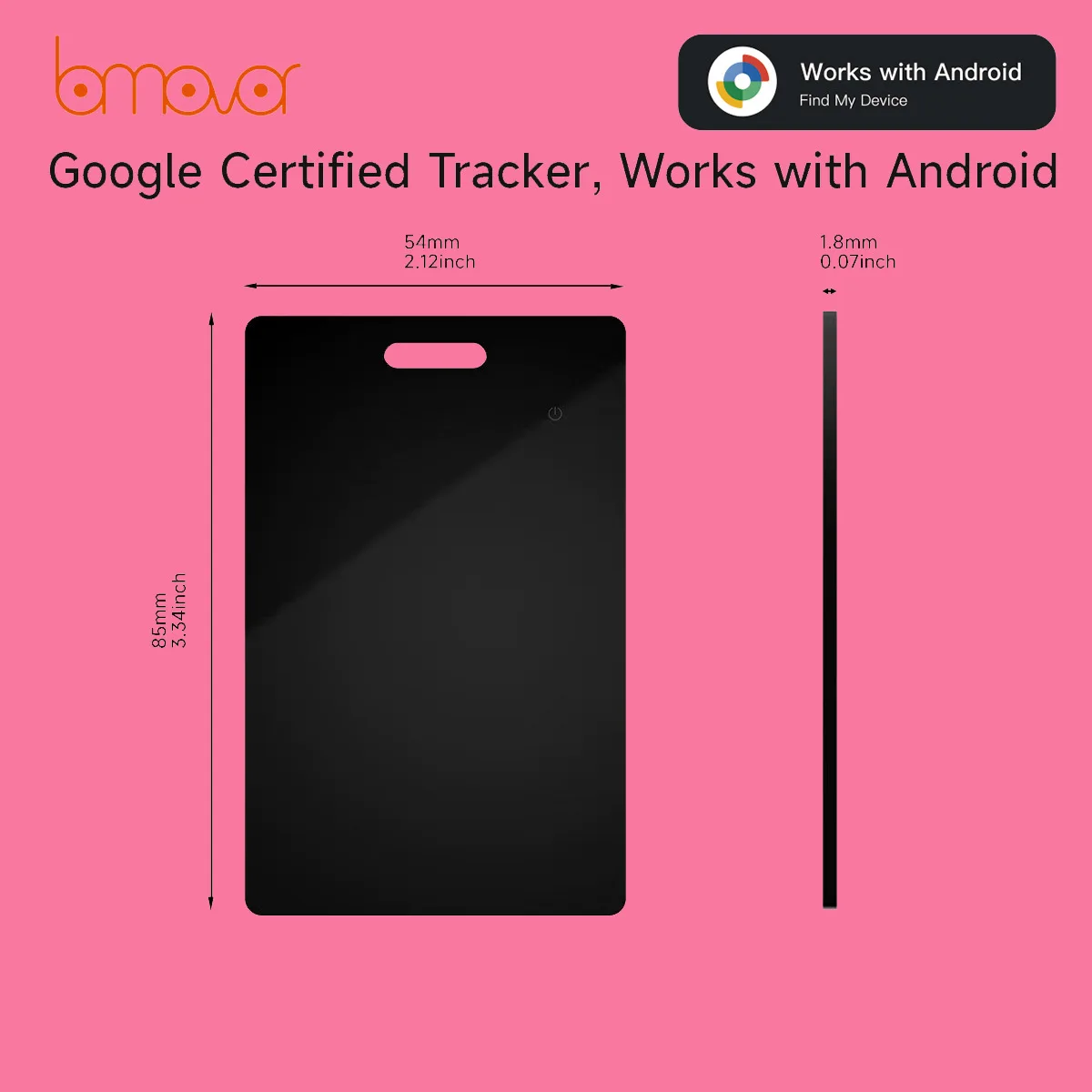 بطاقة تعقب المحفظة لنظام Android فقط، مكتشف المحفظة بطاقة هوائية قابلة لإعادة الشحن، بطاقة ذكية رفيعة وخفيفة IP68 مقاومة للماء GPS #2