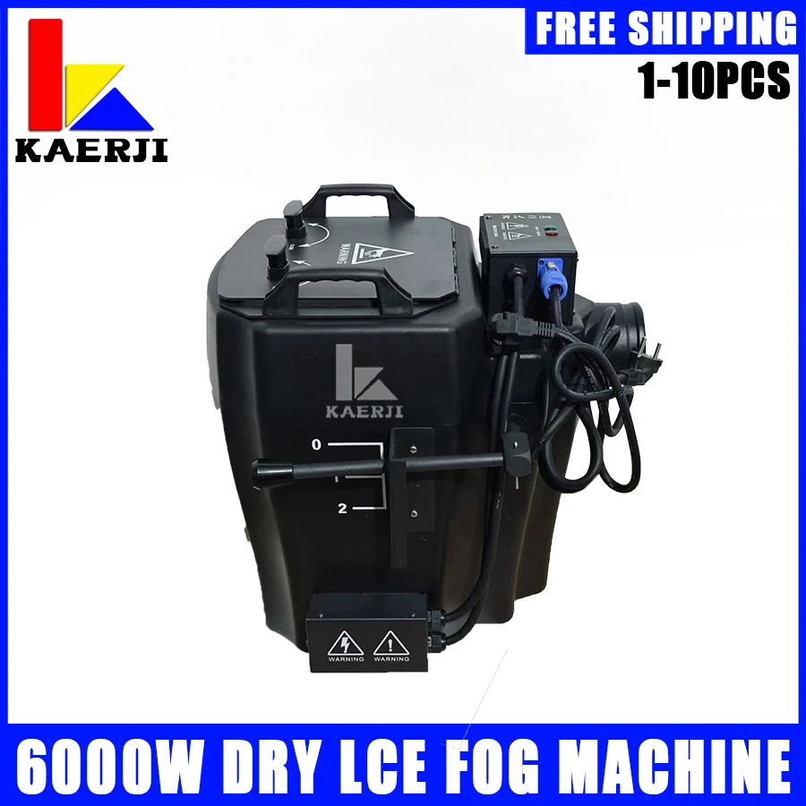 KAERJI 1-6Pcs 6000W Dry Ice Fog Machine Stage Special Effects Low Ground DMX512 Smoke Machine For Wedding Events