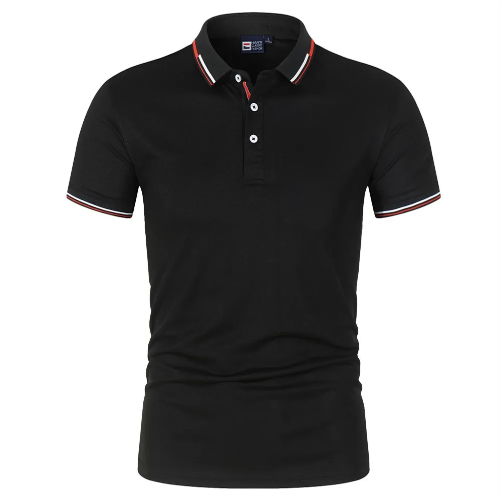 Fashion Youth Men Polo Shirt Solid Color Top T shirt 2024 Summer Short Sleeve Slim Fit Polo Shirts Man Breathable Tee Male