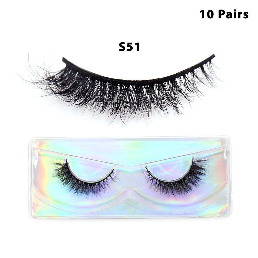 10Pairs/Lot 3D Mink Lashes Natural Long Fake Eyelash Wispy Thick Eyelashes Reusable Eyelash Eyelashes Extensions Wholesale