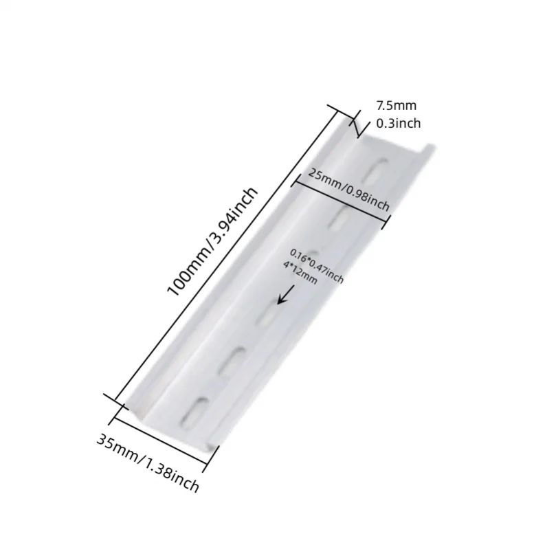 10pcs 4 Inch Terminal Block Mounting Din Rail High Aluminium DIN Rail Slotted 35mmx7.5mm