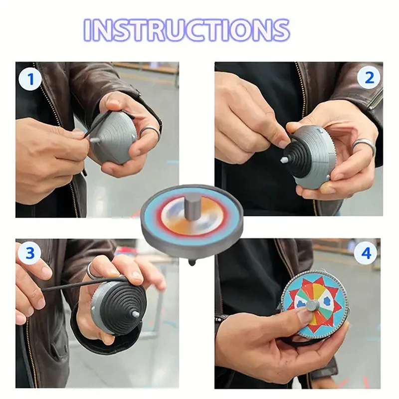 

Korean Folk Traditional Play Game Kit 3DPrinting Paeng-y Spinning Tops Portable Classic Desktop Spinning Top Interactive Toy Set