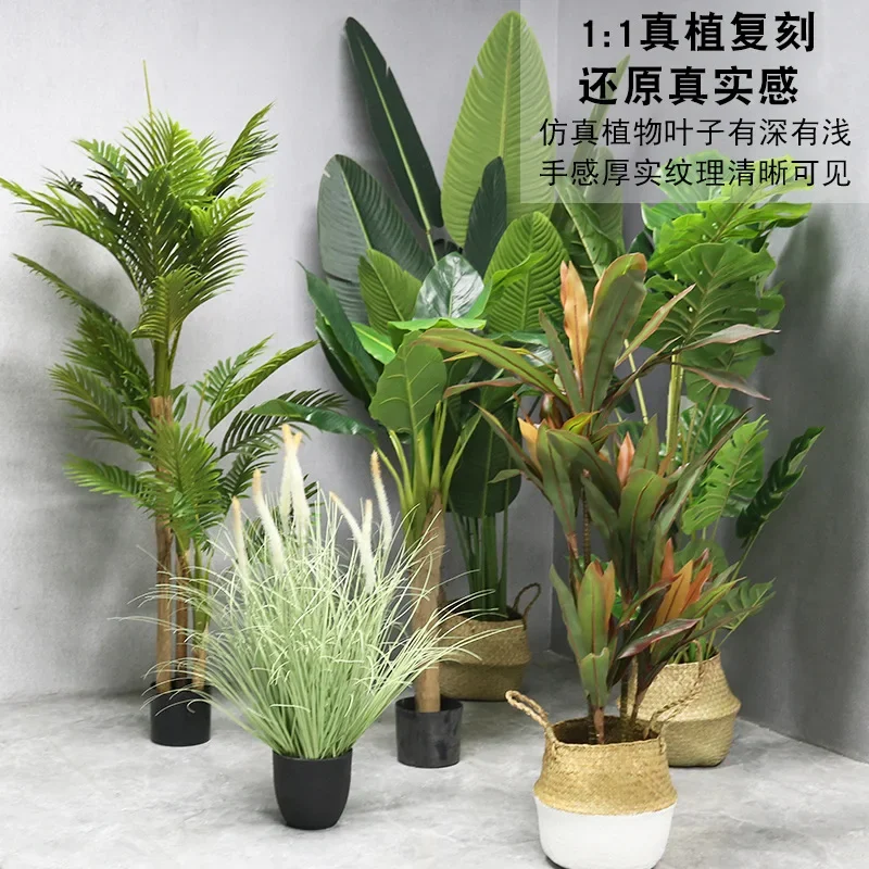 Simulated Tree Simulated Green Plant Potted Indoor Large Plant Decoration Fake Potted Ornaments Bird Of Paradise Traveler Banana