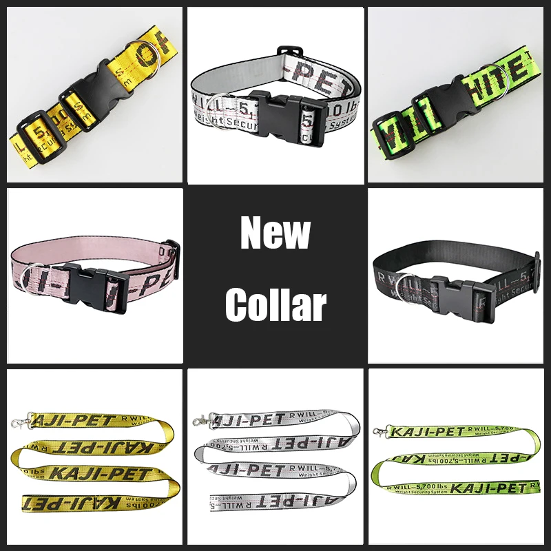 Nylon Dog Collar Harness Pets Leash Adjustable Trendy And Durable Collars For Dogs Seat Belt Safe Small Medium Puppy Accessories