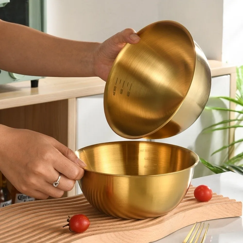 

Набор из 3-х больших мисок из нержавеющей стали: прочные, нержавеющие, с мерной шкалой, для супов и хранения продуктов