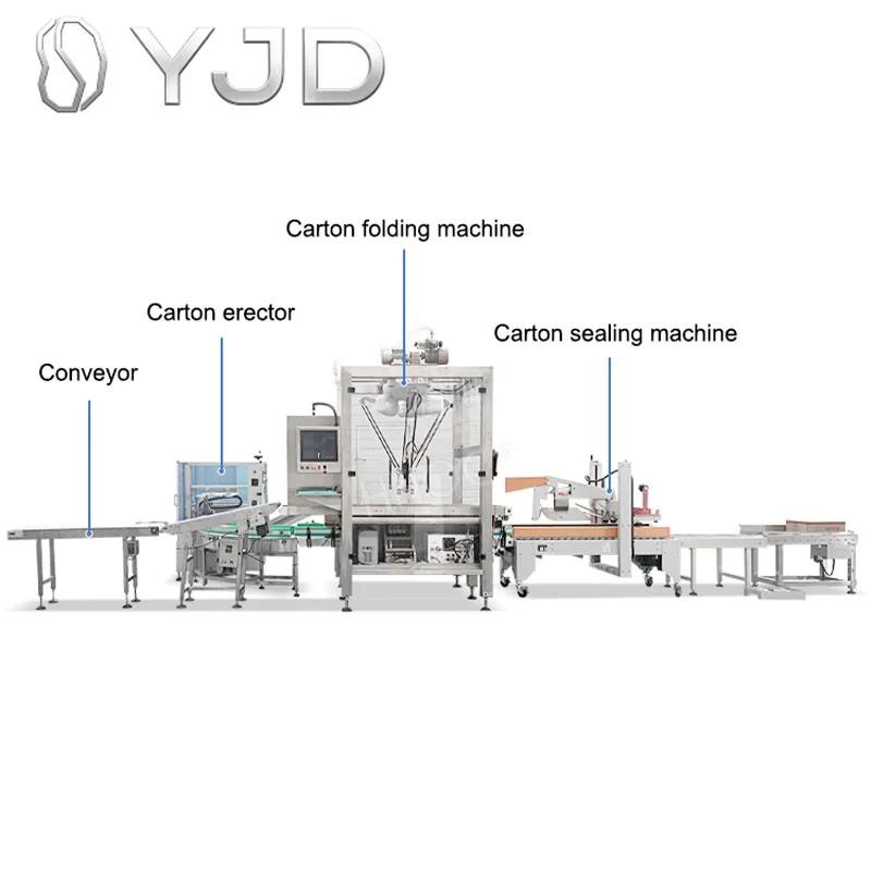 HNOC Box Carton Pack Seal Line Automatic Small Cardboard Carton Case Erector Fold Seal Machine