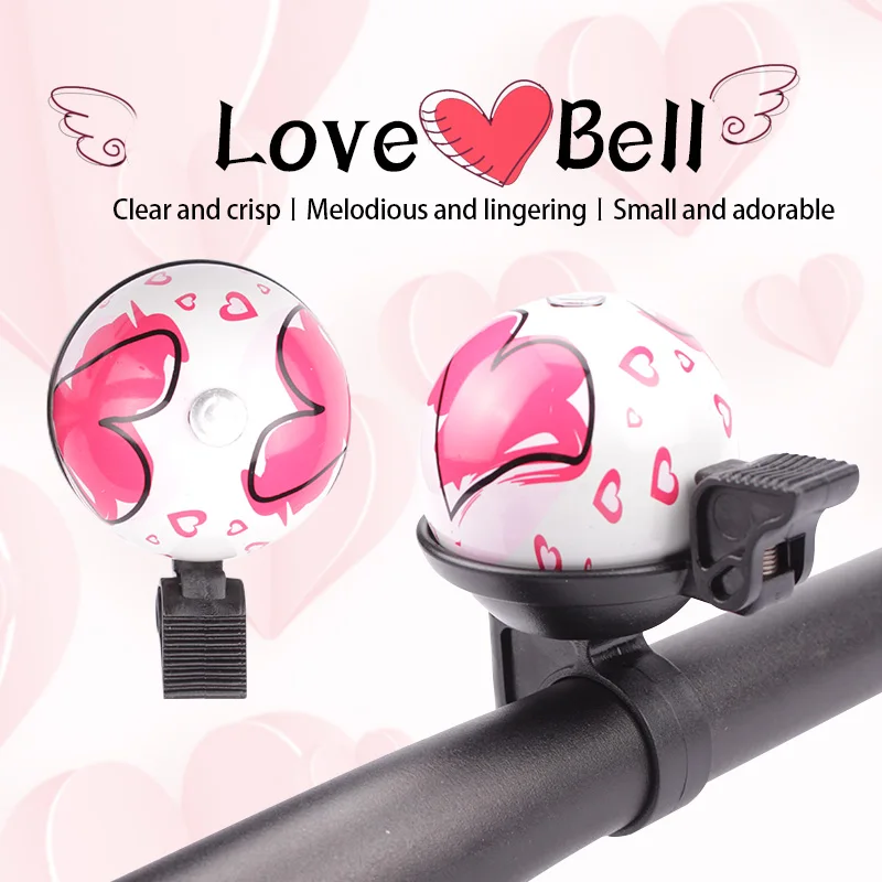 N+1 Bicycle Bell Love-Heart Aluminum High Decibel Cute Accessory Fit 22.2mm Handlebars for Kid and Adult MTB Road E-bike B437