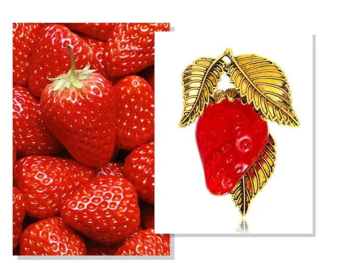 

Drip oil strawberry brooch enamel alloy fruit fashion brooch