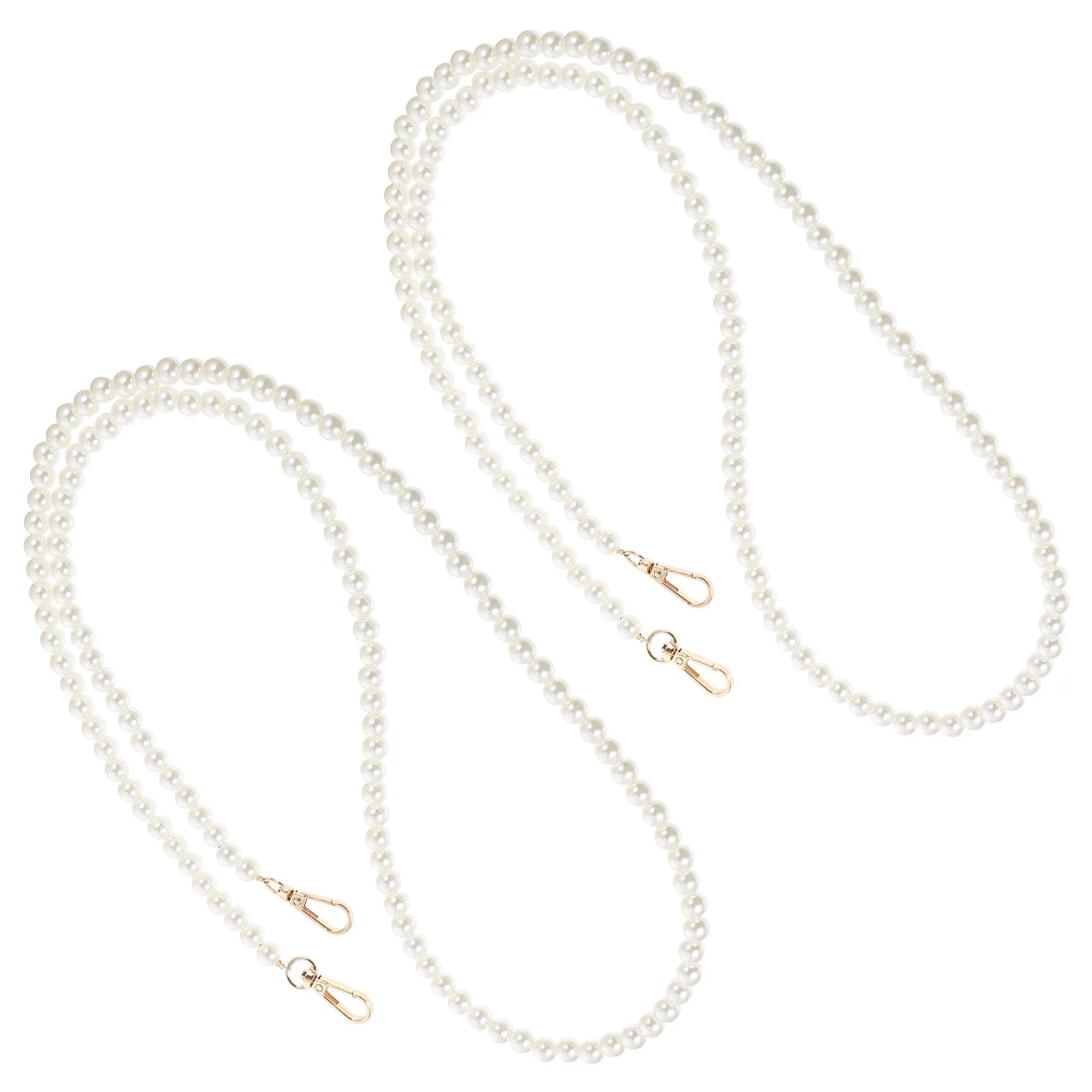 

2Pcs Pearl Bag Chains Thin Replacement Strap for Shoulder Handbag DIY Decorative Accessory Beading Chain Purse Ornament