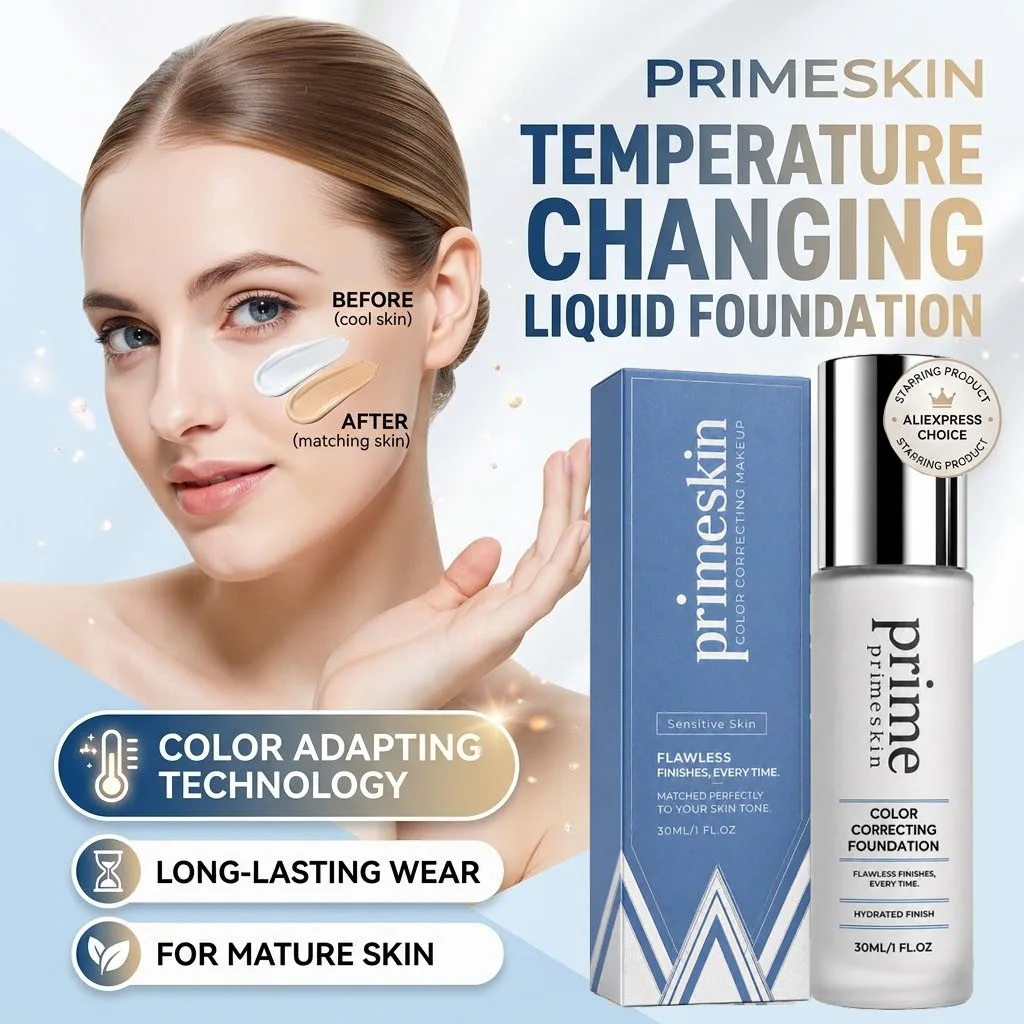 Prime Prometics Color Changing Foundation 30ml Tone Matching Liquid Makeup Flawless Natural Finish Waterproof Face Base Cream