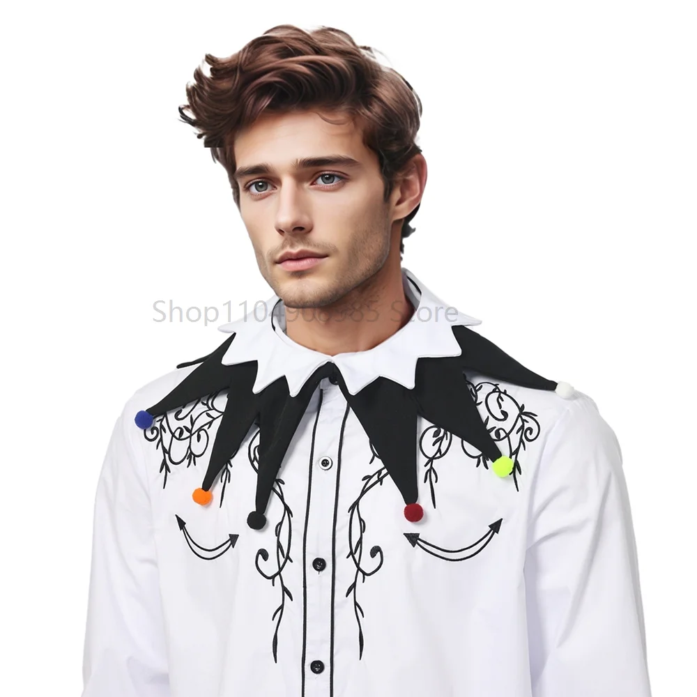 

Colorful collar clown costumes bow tie Jabot cosplay accessories Versatile performance Dress up Halloween Fake collars