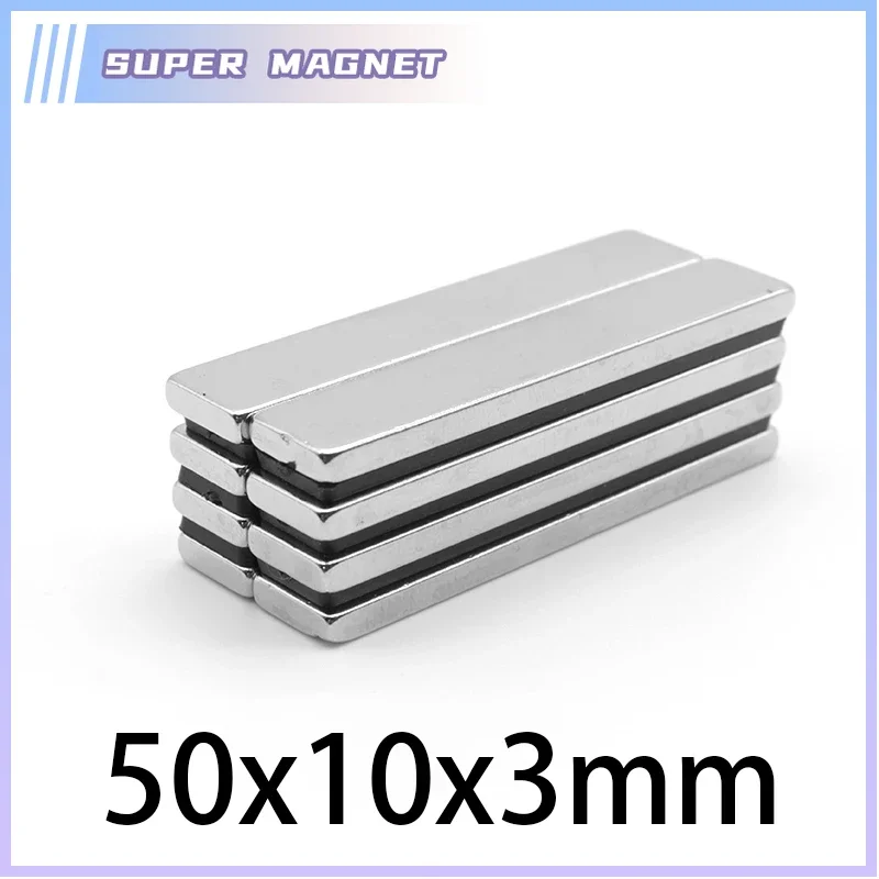 2/5/10/15/20/30PCS 50x10x3mm Block Strong Powerful Magnets N35 Long Permanent Magnet 50x10x3 Quadrate Neodymium Magnet 50*10*3